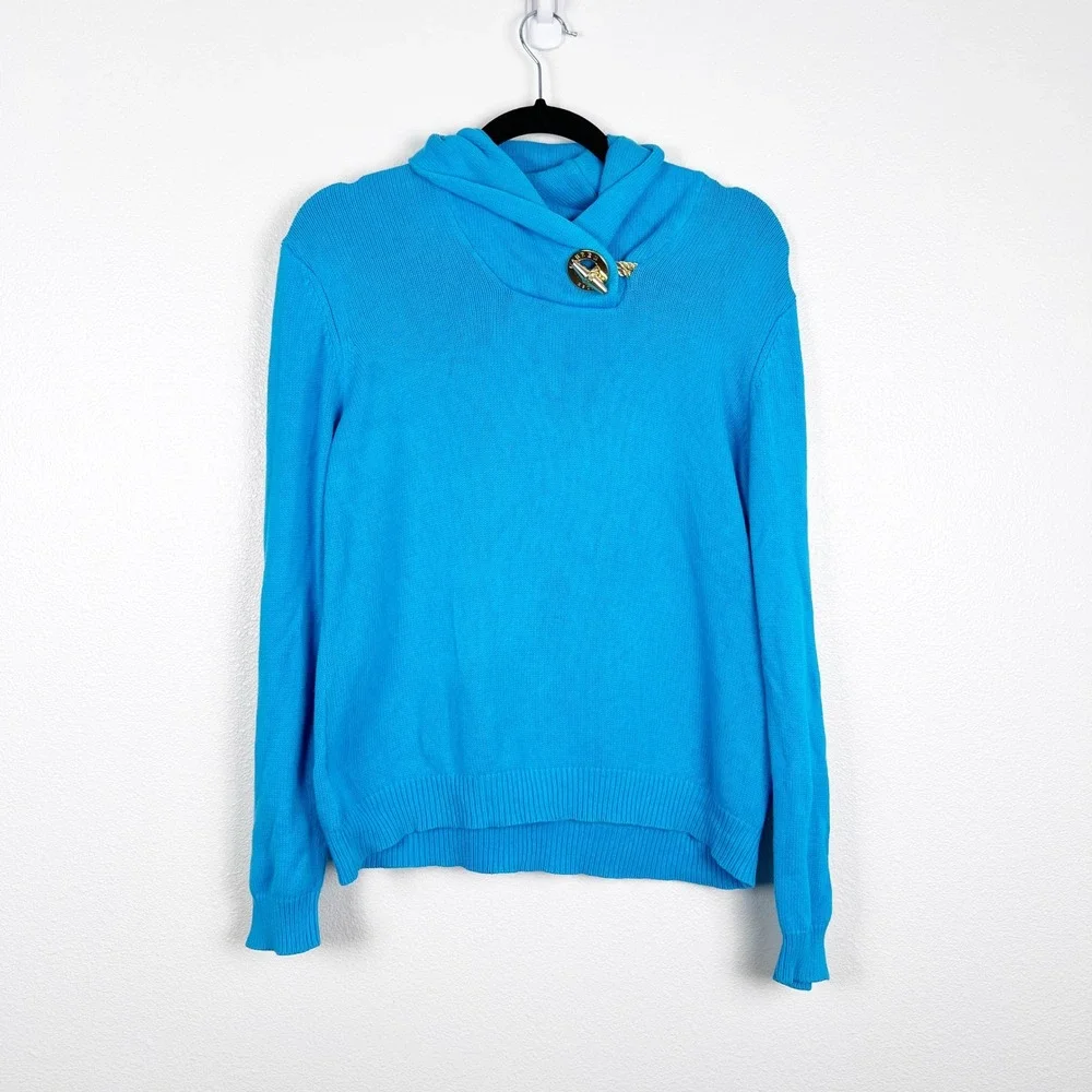 Lauren‎ Ralph Lauren Women's Knit Sweater Blue Sz XL